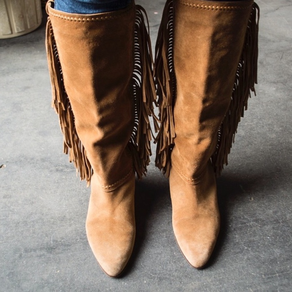 Suede Fringe Boots